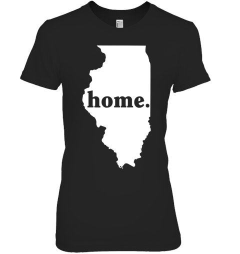 Illinois Home Love State Map T Shirt