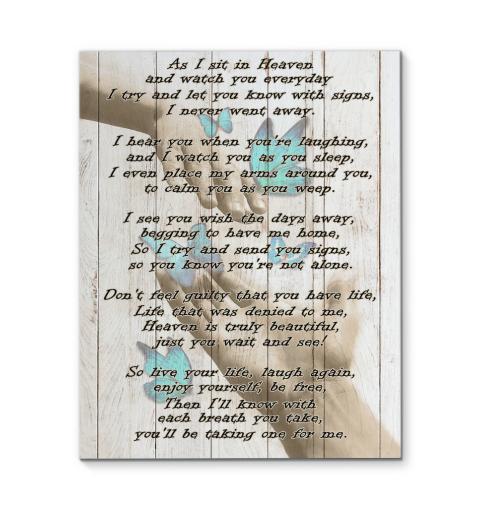 Canvas Butterfly As I Sit In Heaven Canvas Butterfly As I Sit In Heaven