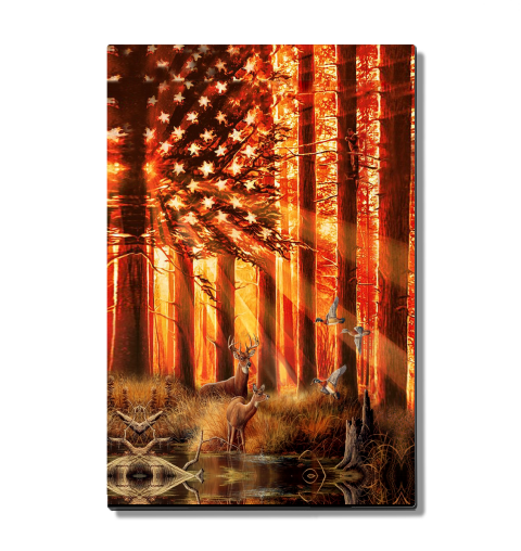 Download Metal Print Hunting Deer And Duck