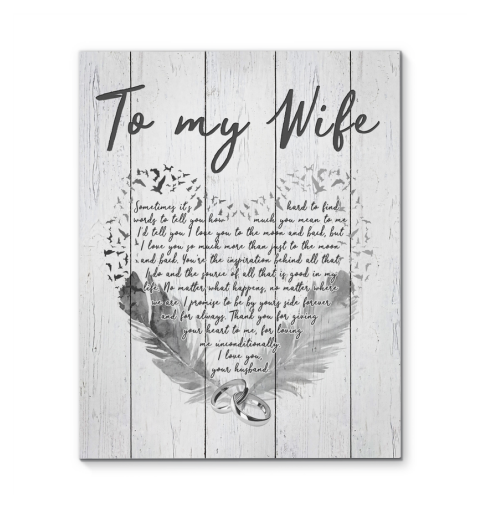 Canvas To My Wife I Love You So Much More Than Just To The Moon And Back Love Your Husband