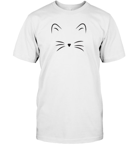 Cat Face T Shirt I Love Cats Animal Lover T Shirt Whiskers Face