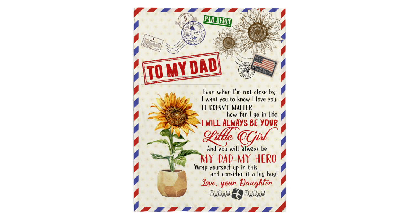 To My Dad - Sunflower - Fleece Blanket