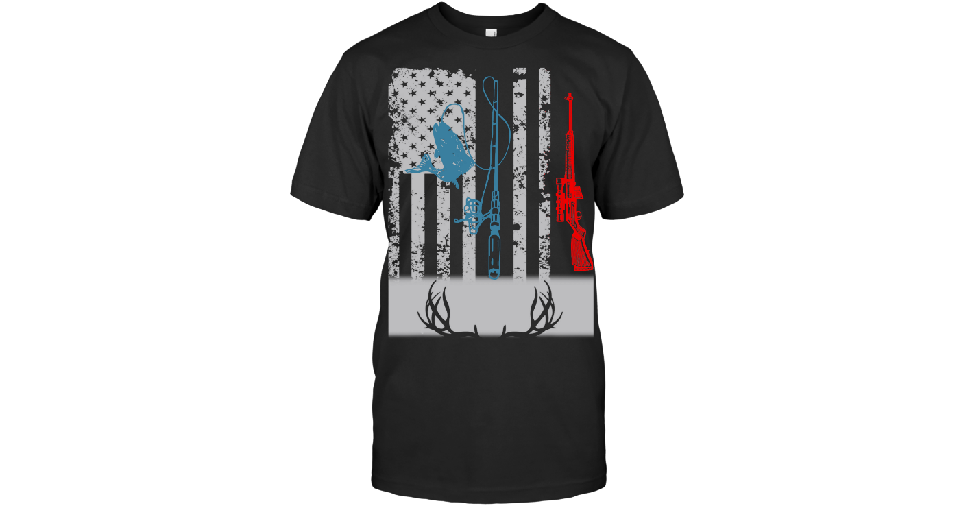 Download Fishing And Deer Hunting American Flag