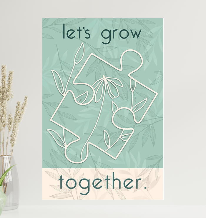 Let S Grow Together Autism Awareness Wall Art For Home Decor Gift Pas - Autism Awareness Home Decor Let S Grow Together Autism Awareness Wall Art For Home Decor Gift Pas - Autism Awareness Home Decor