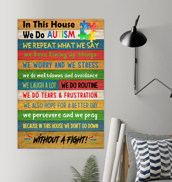 In This House We Do Autism Motivation Quote Wall Art For Home Decor Awareness Family - Autism Awareness Home Decorations In This House We Do Autism Motivation Quote Wall Art For Home Decor Awareness Family - Autism Awareness Home Decorations